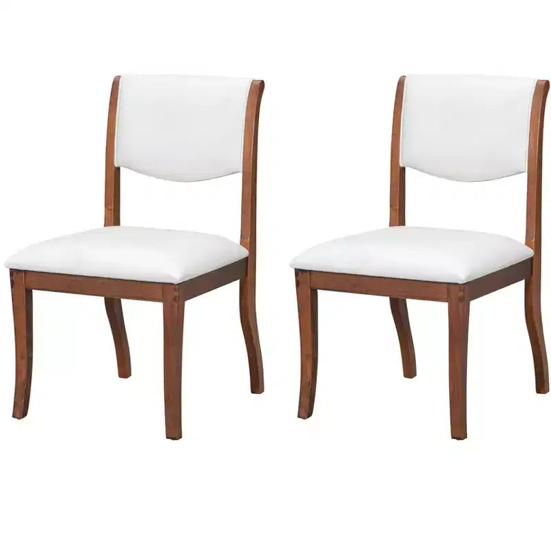 Homy Casa Set di 2 sedie da pranzo imbottite con schienale curvo e struttura in legno, bianche