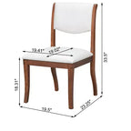 Homy Casa Set di 2 sedie da pranzo imbottite con schienale curvo e struttura in legno, bianche