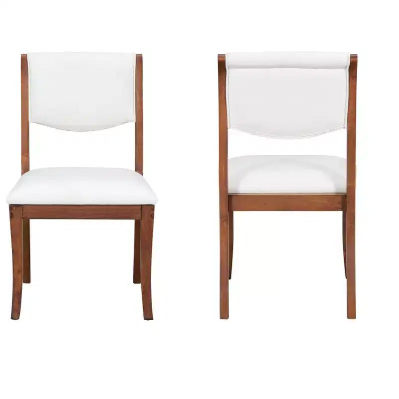 Homy Casa Set di 2 sedie da pranzo imbottite con schienale curvo e struttura in legno, bianche
