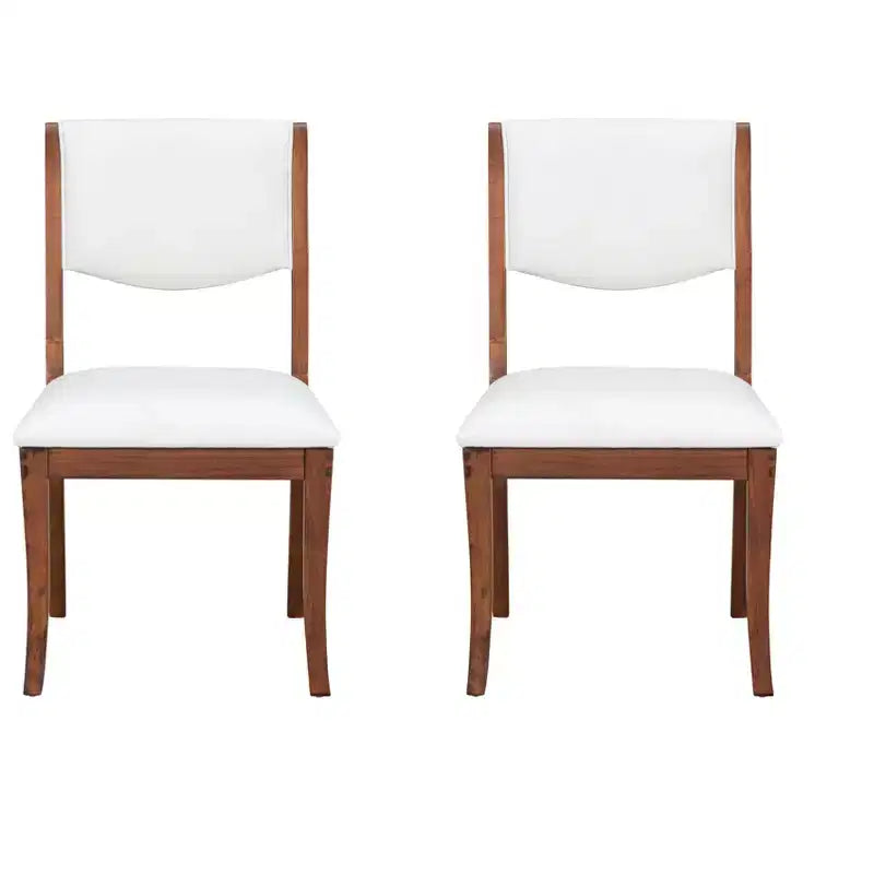 Homy Casa Set di 2 sedie da pranzo imbottite con schienale curvo e struttura in legno, bianche
