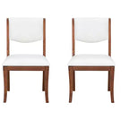 Homy Casa Set di 2 sedie da pranzo imbottite con schienale curvo e struttura in legno, bianche