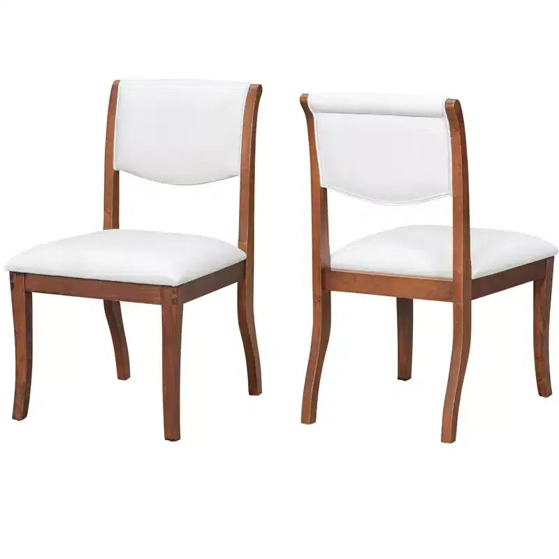 Homy Casa Set di 2 sedie da pranzo imbottite con schienale curvo e struttura in legno, bianche