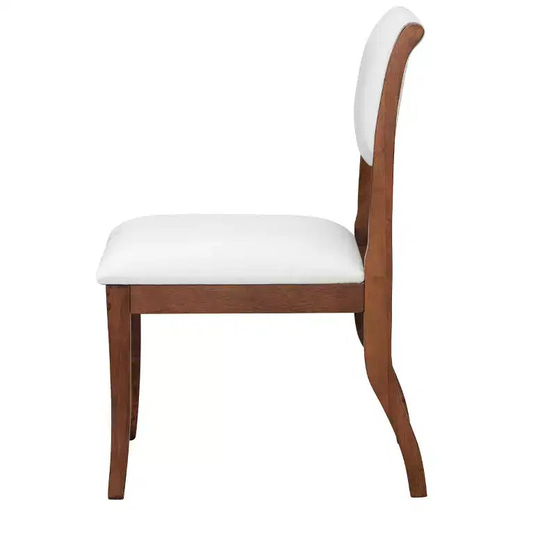 Homy Casa Set di 2 sedie da pranzo imbottite con schienale curvo e struttura in legno, bianche