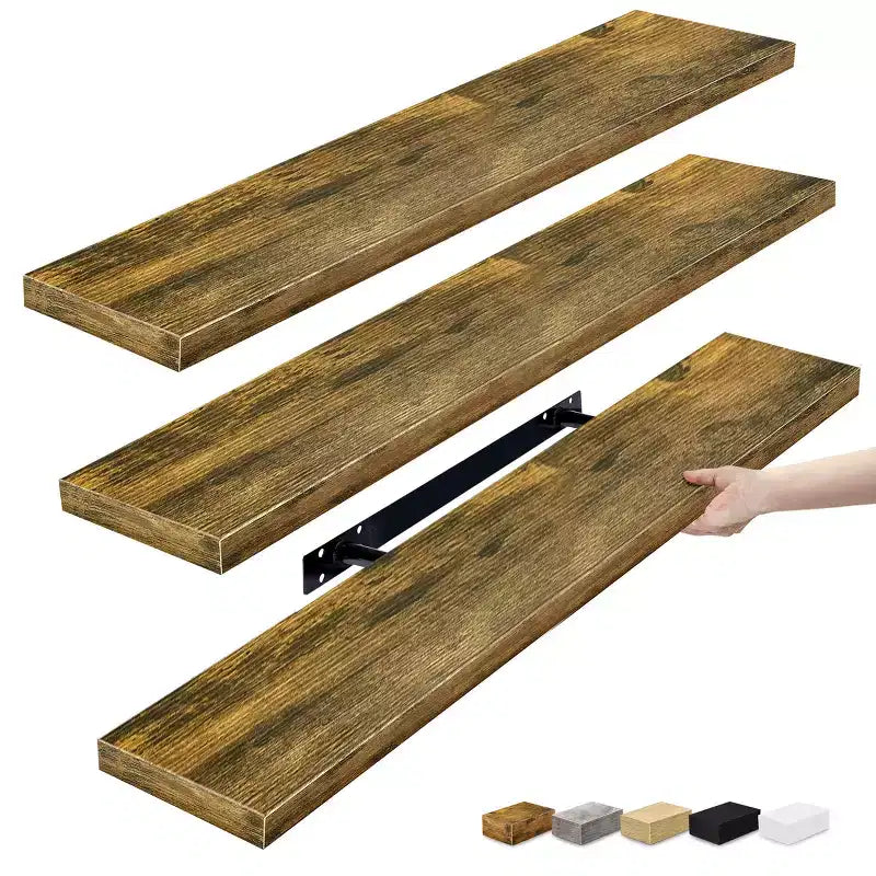 Confezione da 3 (35x9) mensole a muro lunghe Sorbus per camera da letto, arredamento, cucina, soggiorno - per trofei, cornici, libreria