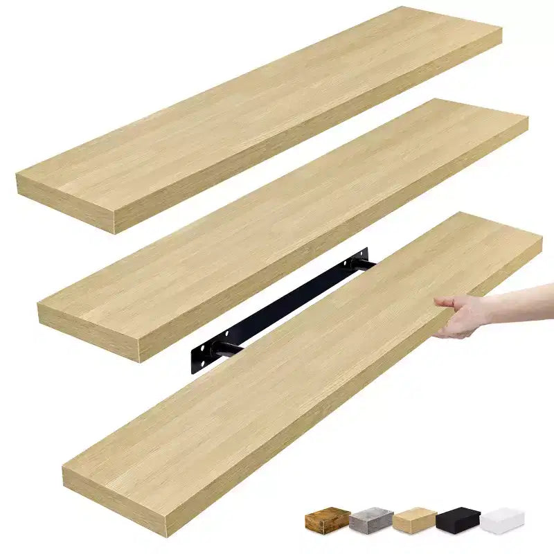 Confezione da 3 (35x9) mensole a muro lunghe Sorbus per camera da letto, arredamento, cucina, soggiorno - per trofei, cornici, libreria