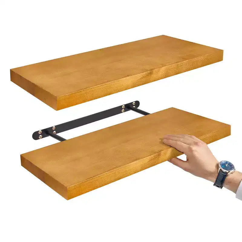 Sorbus, confezione da 2 mensole galleggianti da 24 pollici in legno massiccio - per l'arredamento di bagno, libri, camera da letto e soggiorno