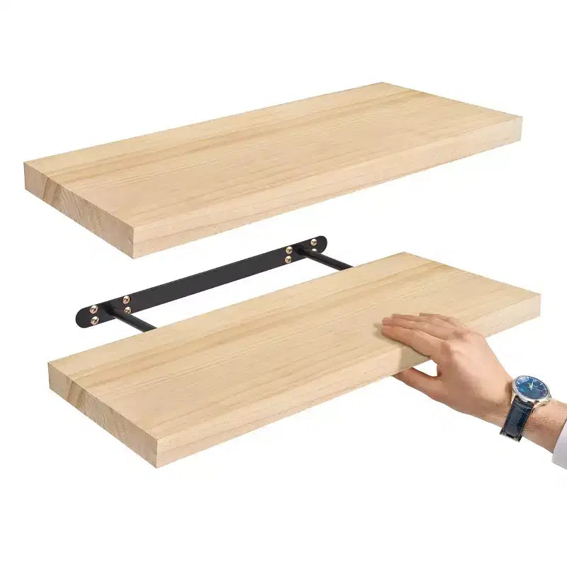 Sorbus, confezione da 2 mensole galleggianti da 24 pollici in legno massiccio - per l'arredamento di bagno, libri, camera da letto e soggiorno