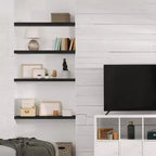 Sorbus, confezione da 2 mensole galleggianti da 24 pollici in legno massiccio - per l'arredamento di bagno, libri, camera da letto e soggiorno