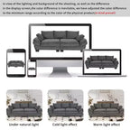 Divano in tessuto a coste curvato moderno Clihome 85.4, divano con schienale imbottito con 2 cuscini decorativi
