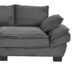 Divano in tessuto a coste curvato moderno Clihome 85.4, divano con schienale imbottito con 2 cuscini decorativi