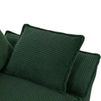 Divano in tessuto a coste curvato moderno Clihome 85.4, divano con schienale imbottito con 2 cuscini decorativi