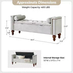 Panca contenitore Antonia con due cuscini circolari e gambe in legno massiccio|ART OF LIVING DESIGNS