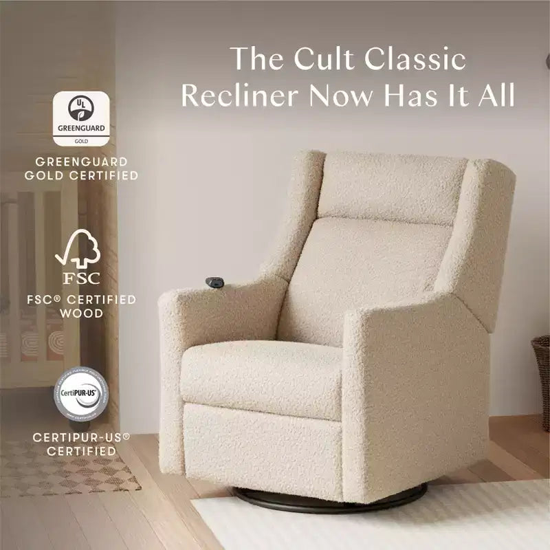 Babyletto Kiwi Deluxe Poltrona reclinabile elettrica e girevole con funzione dondolo, riscaldamento e massaggio