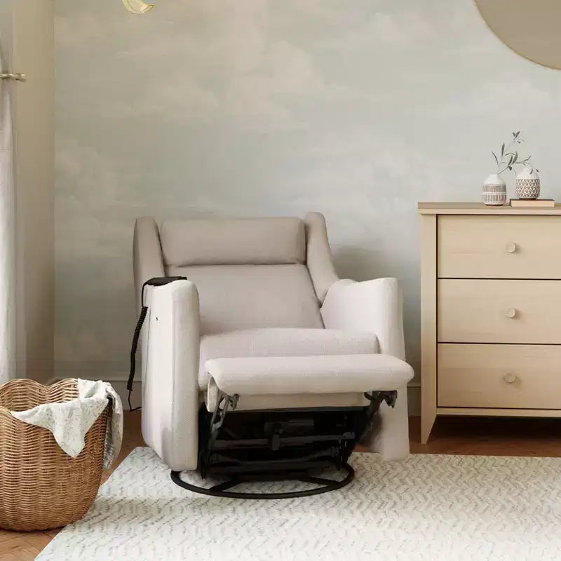 Babyletto Kiwi Deluxe Poltrona reclinabile elettrica e girevole con funzione dondolo, riscaldamento e massaggio