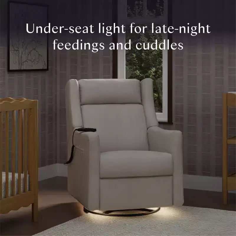 Babyletto Kiwi Deluxe Poltrona reclinabile elettrica e girevole con funzione dondolo, riscaldamento e massaggio