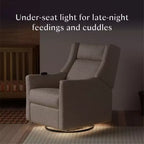Babyletto Kiwi Deluxe Poltrona reclinabile elettrica e girevole con funzione dondolo, riscaldamento e massaggio