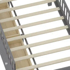 Letto a soppalco basso per ragazzi Twin Size con 4 cassetti contenitori, letto a soppalco in legno con sponde, testiera e scaletta, letto a piattaforma singolo per bambini