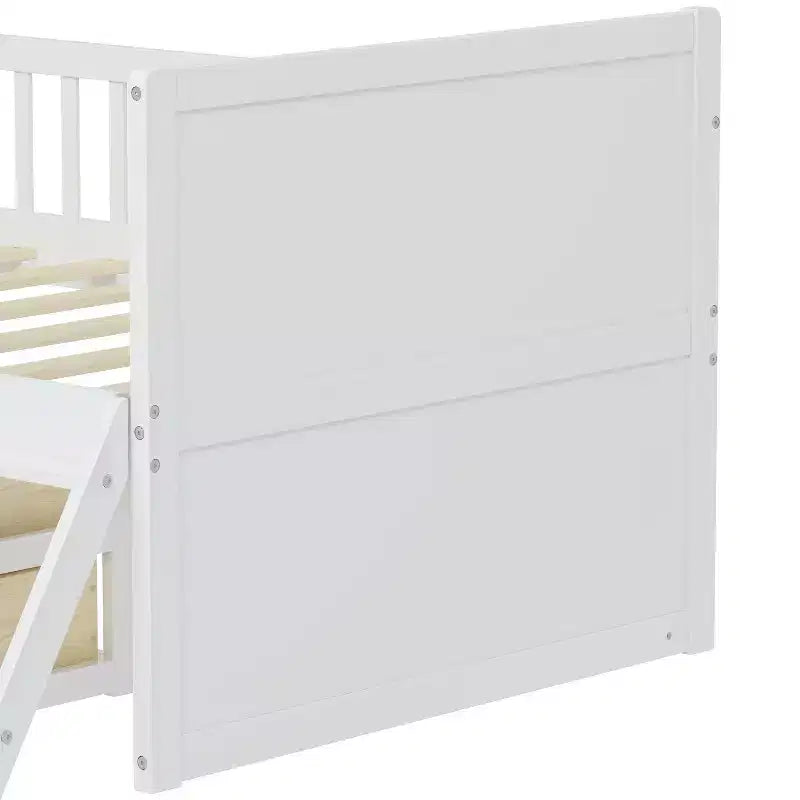 Letto a soppalco basso per ragazzi Twin Size con 4 cassetti contenitori, letto a soppalco in legno con sponde, testiera e scaletta, letto a piattaforma singolo per bambini