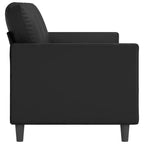 Divano moderno a 3 posti in similpelle 78 pollici – Rivestimento nero antimacchia, design minimalista dalle linee pulite, struttura robusta per soggiorno o salotto
