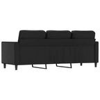 Divano moderno a 3 posti in similpelle 78 pollici – Rivestimento nero antimacchia, design minimalista dalle linee pulite, struttura robusta per soggiorno o salotto