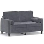 Divano 2 posti Velluto grigio scuro (100% poliestere), metallo, textilene