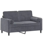 Divano 2 posti Velluto grigio scuro (100% poliestere), metallo, textilene