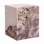 Tavolino Accent Royal Hampton, Quadrato, Finto Marmo Bianco e Marrone, 40 cm