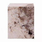 Tavolino Accent Royal Hampton, Quadrato, Finto Marmo Bianco e Marrone, 40 cm
