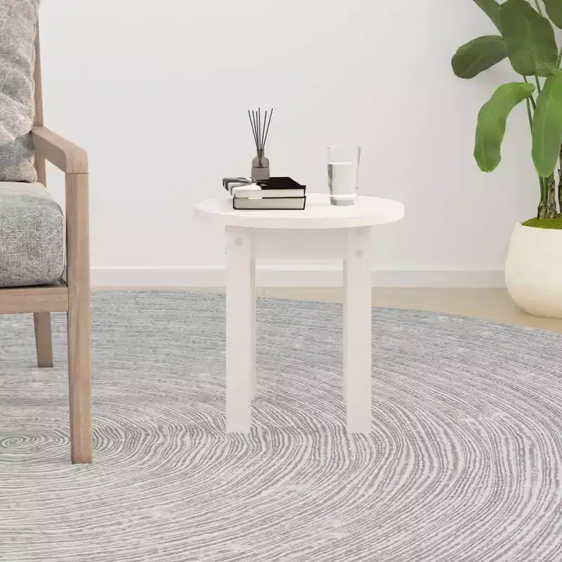 Tavolino da caffè Clihome in pino massello, elegante tavolino rotondo con finitura opaca per un arredamento versatile