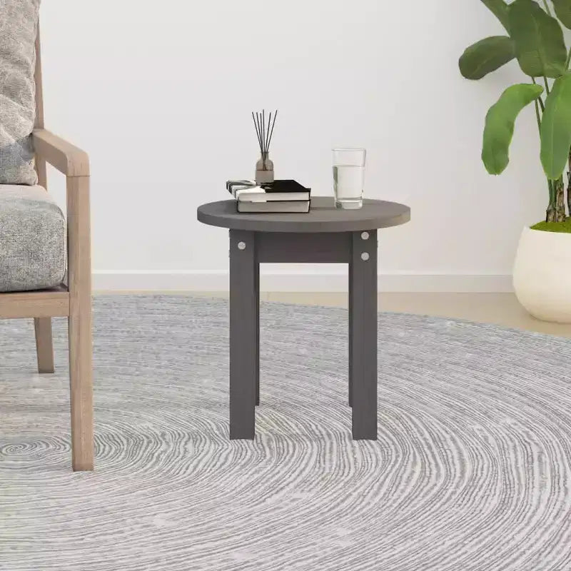 Tavolino da caffè Clihome in pino massello, elegante tavolino rotondo con finitura opaca per un arredamento versatile