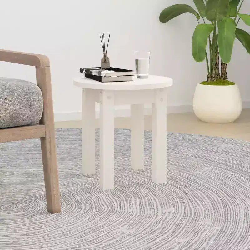Tavolino da caffè Clihome in pino massello, elegante tavolino rotondo con finitura opaca per un arredamento versatile