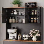 71 Dispensa con Stazione di Ricarica, Mobile Dispensa da Cucina con Cassetti e Piano di Lavoro, Mobile Dispensa da Cucina Stile Rustico