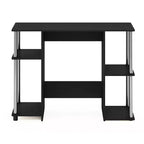 HomeStock Scrivanie da Computer in Legno di Paulownia Marrone H 76 cm con Vetrina Contenitore