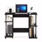 HomeStock Scrivanie da Computer in Legno di Paulownia Marrone H 76 cm con Vetrina Contenitore