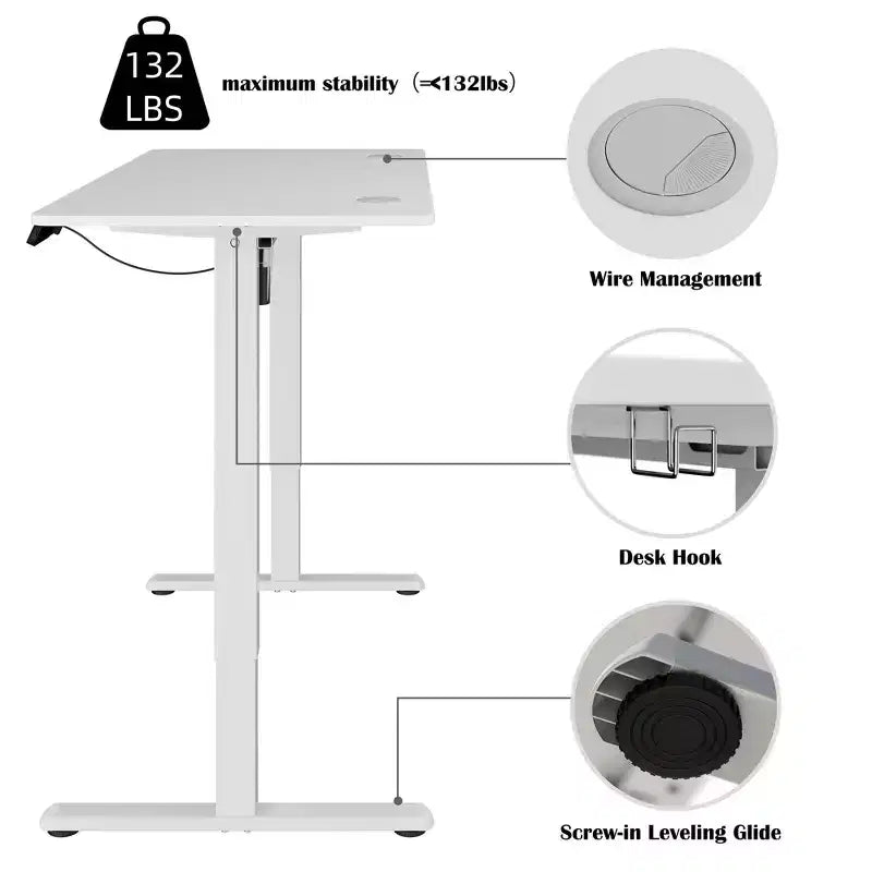 Scrivania da ufficio regolabile in altezza Celebalcony da 40'', postazione di lavoro per computer con 2 pulsanti di memoria preimpostati