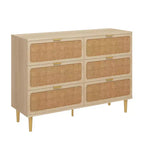 Rattan chest of drawers for the bedroom, wide-top storage cabinets for the wardrobe, suitable for the living room, hallway, and children's room.