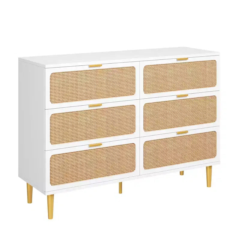 Comò in rattan per la camera da letto, cassettiere spaziose per l'armadio, adatte per il soggiorno, l'ingresso e la camera dei bambini.