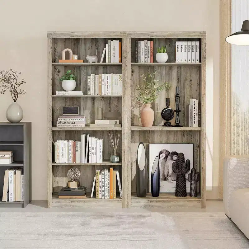 Libreria Alta 180 cm, Scaffale Aperto a 5 Ripiani per Ufficio Domestico, Moderna Libreria in Legno con Design Antiribaltamento, Scaffali Espositivi da Pavimento