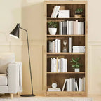 Libreria Alta 180 cm, Scaffale Aperto a 5 Ripiani per Ufficio Domestico, Moderna Libreria in Legno con Design Antiribaltamento, Scaffali Espositivi da Pavimento