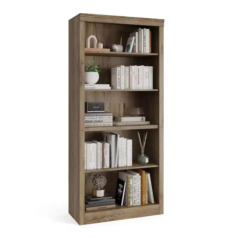 71 Inch Tall Bookcase, 5-Tier Open Bookshelf for Home Office, Modern Wooden Book Shelf with Anti-Tip Design, Floor Standing Display Storage Shelves