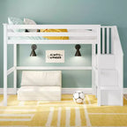 Letto a soppalco alto classico con scala