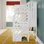 Letto a soppalco alto classico con scala