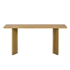 Tavolino Consolle Minimalista in Legno con Gambe Geometriche, Tavolo da Ingresso in Legno Stile Fattoria per Soggiorno e Ingresso