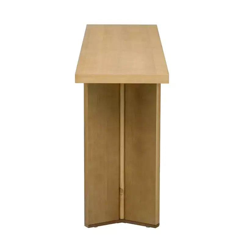 Tavolino Consolle Minimalista in Legno con Gambe Geometriche, Tavolo da Ingresso in Legno Stile Fattoria per Soggiorno e Ingresso