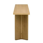 Tavolino Consolle Minimalista in Legno con Gambe Geometriche, Tavolo da Ingresso in Legno Stile Fattoria per Soggiorno e Ingresso