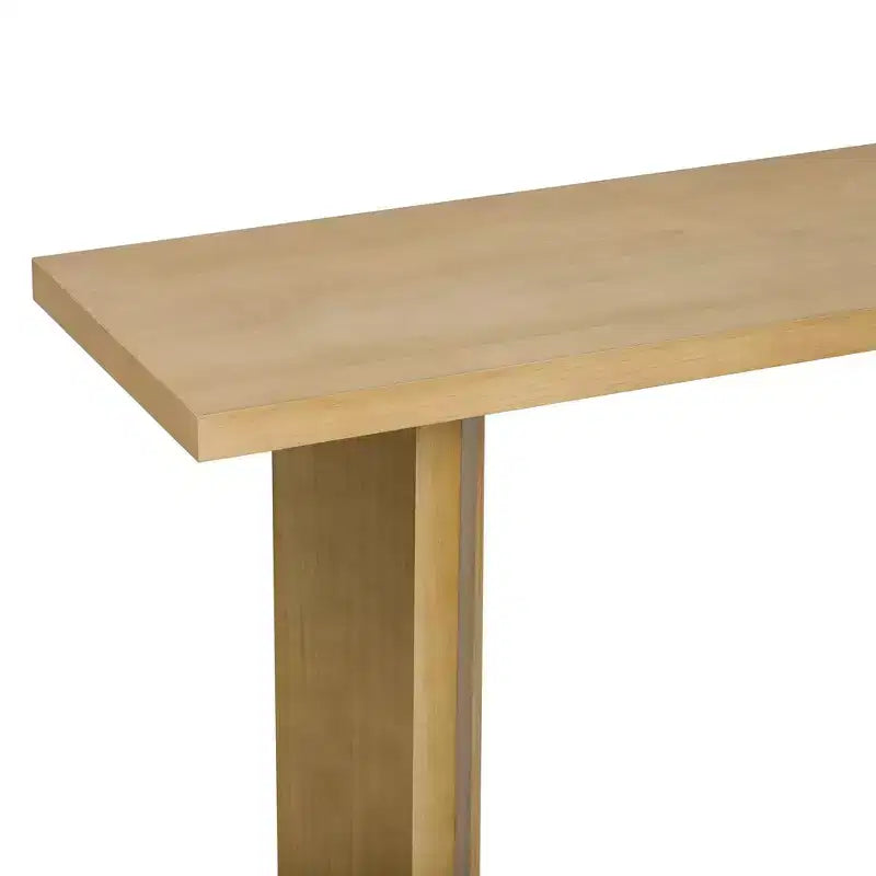 Tavolino Consolle Minimalista in Legno con Gambe Geometriche, Tavolo da Ingresso in Legno Stile Fattoria per Soggiorno e Ingresso