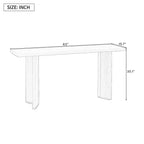 Tavolino Consolle Minimalista in Legno con Gambe Geometriche, Tavolo da Ingresso in Legno Stile Fattoria per Soggiorno e Ingresso