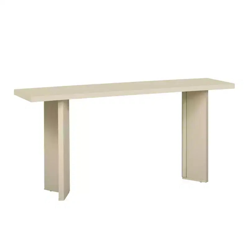 Tavolino Consolle Minimalista in Legno con Gambe Geometriche, Tavolo da Ingresso in Legno Stile Fattoria per Soggiorno e Ingresso