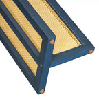 Consolle in Rattan con Contenitore, Tavolo Stretto da Ingresso in Legno per Soggiorno e Corridoio