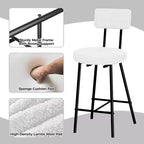 Set di 2/4 sgabelli da bar, sedie da bar altezza bancone da 61 cm con schienale e poggiapiedi - Sgabelli moderni imbottiti con seduta rotonda per isola cucina, sala da pranzo, pub